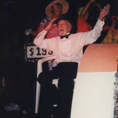 Captain Tony on a float in the parade.