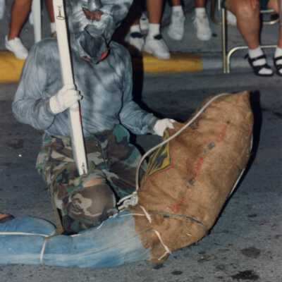 Unknown person dressed up in the parade.