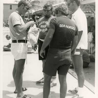 Unknown group of guys at a pool
