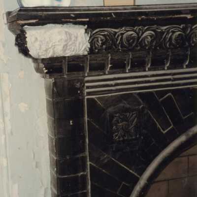 Terra cotta and brick detail work on one of the fire places.