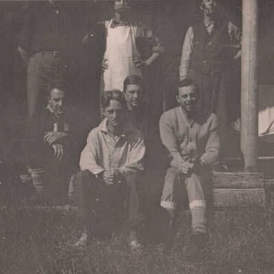 Unknown men on a cabin porch: Copyright: © Key West Art & Historical Society; Origformat: Print-Photographic