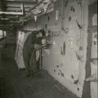 A ship being worked on