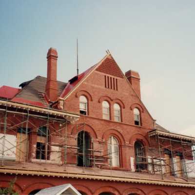 The exterior of the second and third floors.