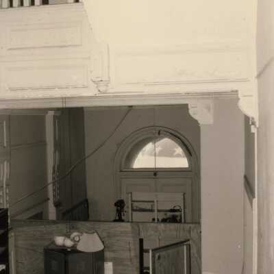 Looking down at some work being done.