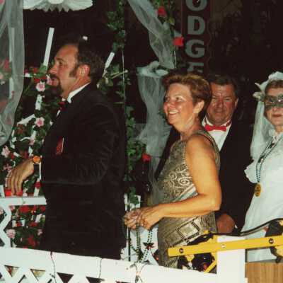 Unknown people on a float.