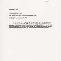          A press release print about the up coming parade.
   