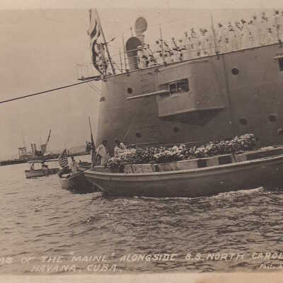 Victims of the 'Maine' Alongside S.S. North Carolina. Havana, Cuba