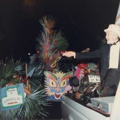 Capt. Tony on a float.