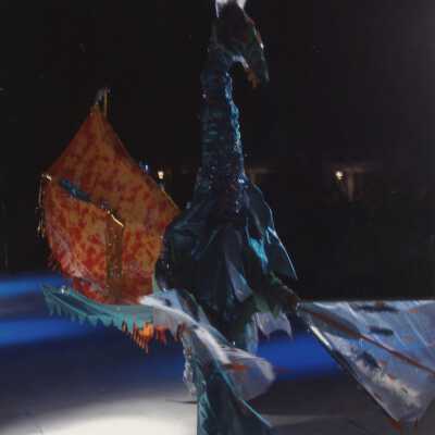 An unknown person dressed up.