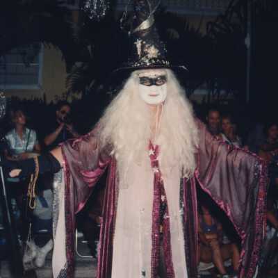 Unknown man dressed up for the parade.