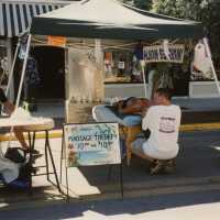 A vendor at the FF street fair.