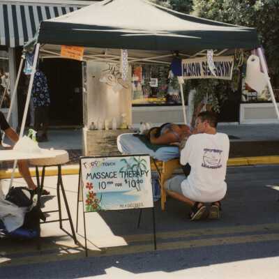 A vendor at the FF street fair.