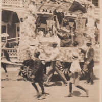 Girls on a parade float