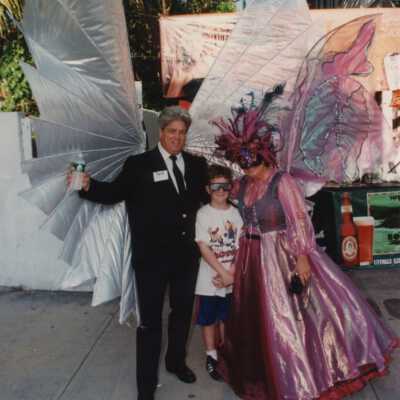 Unknown people dressed up.