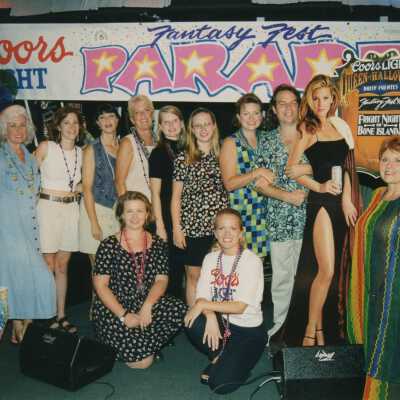 Unknown people at the Coors light sponsor party.