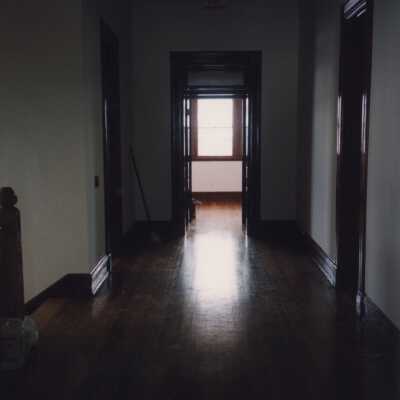 Looking down the third floor hallway.
