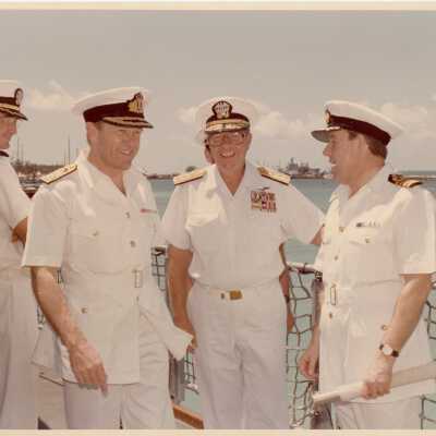Men in uniform on a ship