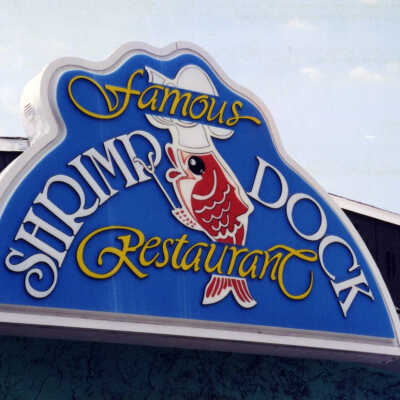 Shrimp Dock Restaurant Sign