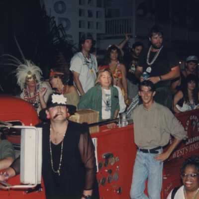 Rick's complex float in the parade.