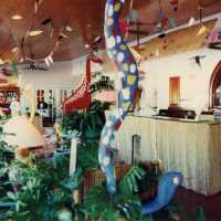 A hotel decorated for Fantasy Fest.