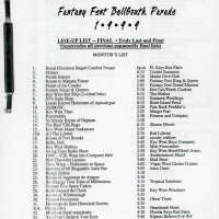 Final line up list.