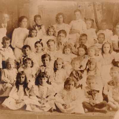 Kindergarten students and teachers at the Masonic Hall on Simonton Street: Copyright: © Key West Art & Historical Society; Origformat: Print-Photographic
