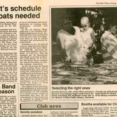 An article in the Key West Citizen that reads Fantasy Fest's schedule compl
