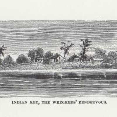 Drawing of ships near Indian Key