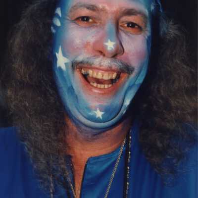 Unknown man dressed up for the Masquerade March.