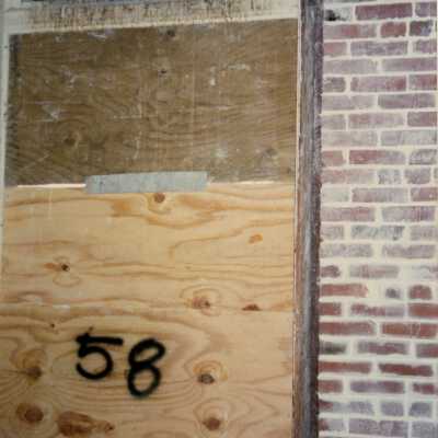 A window labeled with the number 58.