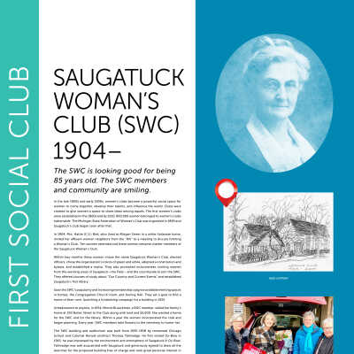 SAUGATUCK WOMAN’S CLUB (SWC) 1904–: The SWC is looking good for being 85 years old. The SWC members and community are smiling.

In the late 1800s and early 1900s, women’s clubs became a powerful social space for women to come together, develop their talents, and influence the world. Clubs were
created to give women a space to share ideas among equals. The first women’s clubs
were established in the 1860s and by 1910, 800,000 women belonged to women’s clubs
nationwide. The Michigan State Federation of Woman’s Club was organized in 1895 and
Saugatuck’s club began soon after that.
In 1904, Mrs. Hattie (C.S.) Bird, who lived at Allegan Street in a white Italianate home,
invited her affluent women neighbors from the “Hill” to a meeting to discuss forming
a Woman’s Club. Ten women attended and these women became charter members of
the Saugatuck Woman’s Club.
Within two months these women chose the name Saugatuck Woman’s Club, elected
officers, chose the organization’s colors of green and white, adopted a constitution and
bylaws, and established a motto. They also promoted inclusiveness, inviting women
from the working areas of Saugatuck—the Flats— and the countryside to join the SWC.
They offered courses of study about “Our Country and Current Events” and established
Saugatuck’s first library.
Soon the SWC’s popularity and increasing membership outgrew available meeting spaces
in homes, the Congregation Church room, and Koning Hall. They set a goal to find a
home of their own, launching a fundraising campaign for a building in 1915.
Unbeknownst to anyone, in 1934, Minnie Brueckman, a SWC member, willed her family’s
home at 303 Butler Street to the Club along with land and $5,000. She wanted a home
for the SWC and for the library. Within a year the women incorporated the club and
began planning. Every year, SWC members take flowers to the cemetery to honor her.
The SWC building and auditorium was built from 1935-1938 by renowned Chicago
School and Colonial Revival architect Thomas Tallmadge. He first visited Ox-Bow in
1915; he was impressed by the environment and atmosphere of Saugatuck & Ox-Bow.
Tallmadge was well acquainted with Saugatuck and generously agreed to draw all the
sketches for the proposed building free of charge and took great personal interest in
the project.
The Cornerstone laying ceremony was held in September 1935. The Superintendent
and all of the workers were in attendance as well as their SWC wives. On September
30, 1938, over one hundred witnessed the mortgage note burned by President Daily,
celebrating that the SWC had paid the off cost of its new home. It had taken 24 years
to truly be out of debt.
After a Club discussion in 1921, the SWC Club sent a letter to President Harding urging him
to support world disarmament. Before WWII, the women again wrote their congressmen
that as members of the Club they did not favor war unless in the case of invasion. At the
same time, the library book collection kept expanding.
The SWC members established the first historical museum in the Brueckman house
when the library moved across Butler Street in 1969. In celebration, the SWC published
Our 1st 100 Years in 2004 and then a play was written and performed by the members.
The SWC is proud of their building and their service to the community.


Saugatuck Women’s Club researched by
fellow Team HerStorian, Peg Sanford.