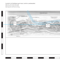          curved wall map with three slide shows plan by S. Winthers
   