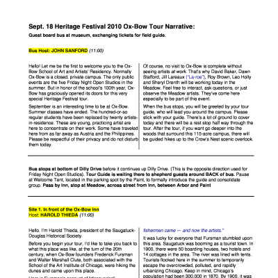 United Tour Narrative5.pdf: This document was the ox-bow history crash course given to all site hosts