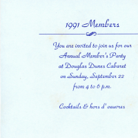          Invitation to the 1991 Annual Member's Party (20)
   