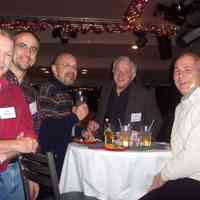          100_3876.JPG 480KB; Larry Holland, Larry Dark, Vic Bella, Ken Carls and Edwin Galka at 2004 holiday party
   