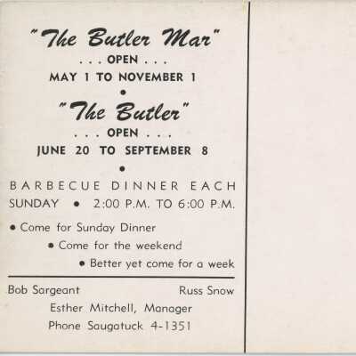 Proposed NEW LOOK for "The Butler" Postcard Reverse