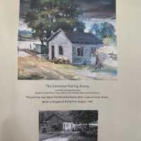          The Demerest Shanty ca.1930s - oil on panel by Ken Bore
The painting may depict the Demerest shanty when it was at Culver Street. Black and white photo is Saugatuck Shanty from August 1942
(p.101)
   