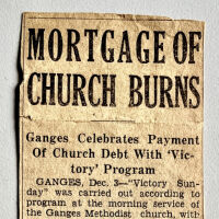 Ganges Methodist Church morgage burning