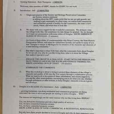 Preservation Workshop Agenda
