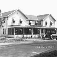          ca 1915 Twin Gables Hotel near the south end of Lake Street; TwinGablesCa1915.jpg 1MB - Digital file on Jack Sheridan Drive 2021.72.02
   