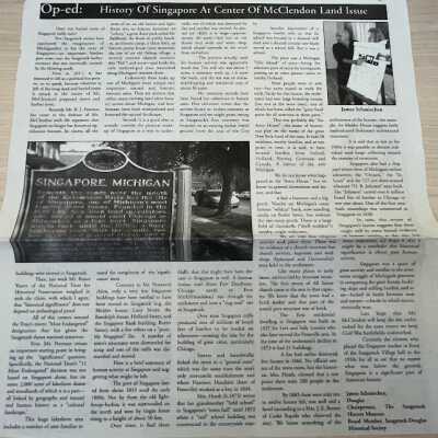 History of Singapore At Center of McClendon Land Issue, The Observer, Feburary 18, 2011