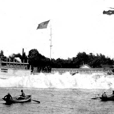 Launch of Steamer “R.C. Reid” from Brittain’s Boatyards in 1889.: filename: LaunchRCReid-1889 B&W