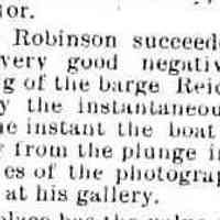          cr1889061401MillerRobinsonBargeReidLaunch.jpg; Clipping from June 14, 1889 Commercial Record suggests Miller Robinson took the photo.
Digital file on Jack Sheridan Drive 2021.72.02
   