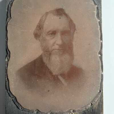 Printing plate of Harvey Lathrop House portrait