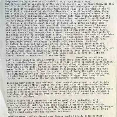 Grace Wilson memoir/notes