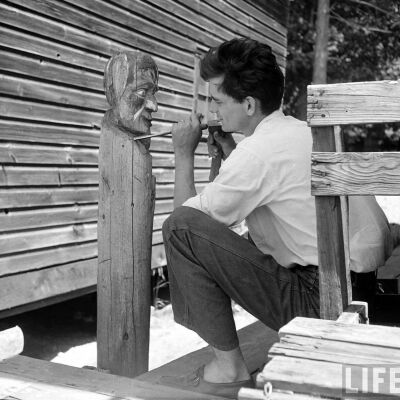 from "Saugatuck Art Colony Life 1949 Loomis Deam": wood carving