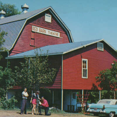 Red Barn Theatre, James Dyas discusses script with Dorothy Lee Tompkins and Tom Rosqui: 32578, copyright 1958, L.L. Cook Co., Milwaukee