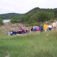          100_1007-TourOfSHNA2003.JPG 960KB; CD 10: After a presentation at the Mount Baldhead picnic pavilion, members tour the Saugatuck Harbor Natural Area
   