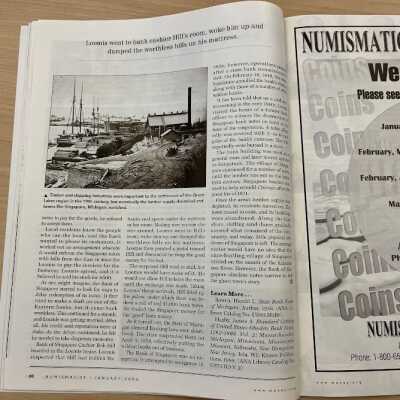 Singapore, Michigan: Ghost Town Bank Notes, the Numismatist, January 2008, Ken Cook: part 3 of 3