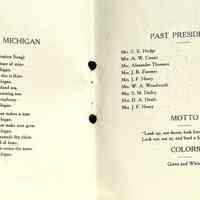          Program 1916-1917; Michigan, My Michigan state federation song lyrics
   